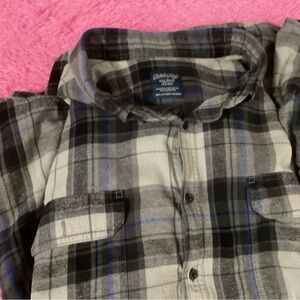 FADED GLORY MENS 3XL BLUE & GRAY PLAID LONG SLEEVE SHIRT